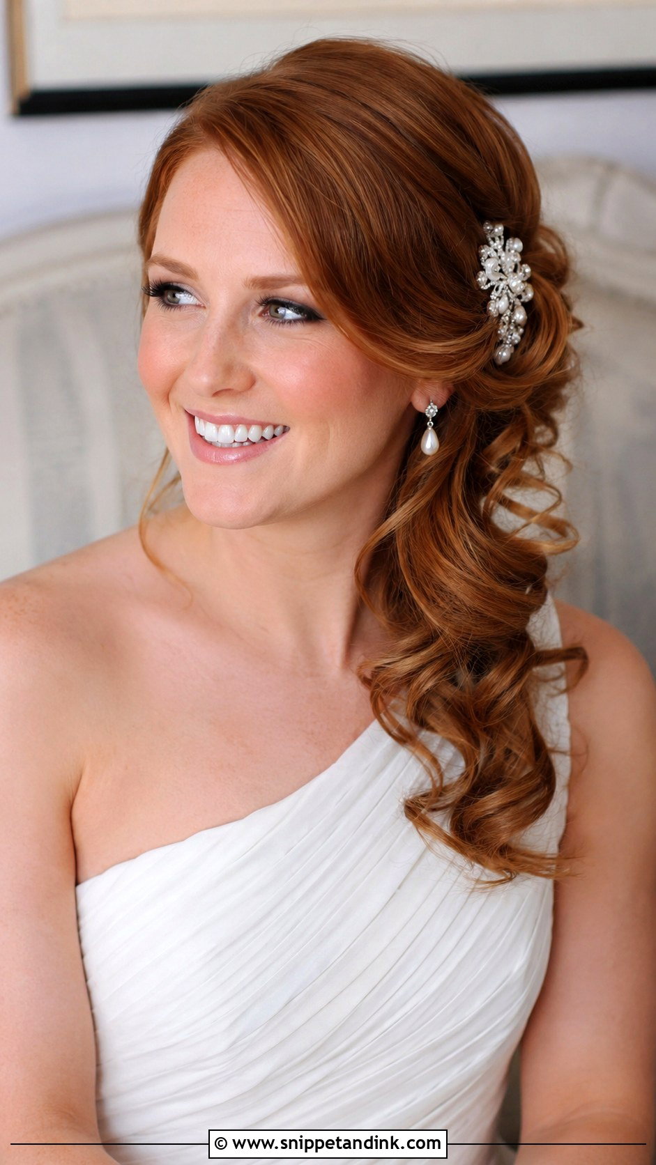 Side Swept Updo Wedding Hairstyle - Snippet and Ink - 20 Wedding Bride Updo Hairstyles