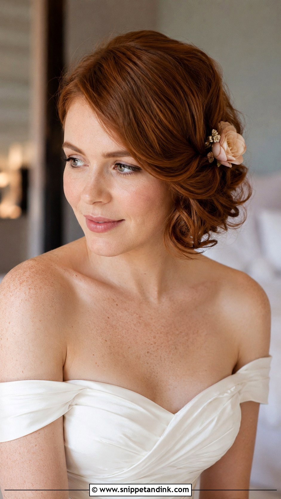 Side Swept Updo for Short Hair - Snippet and Ink - 20 Short Hair Up Dos for Wedding