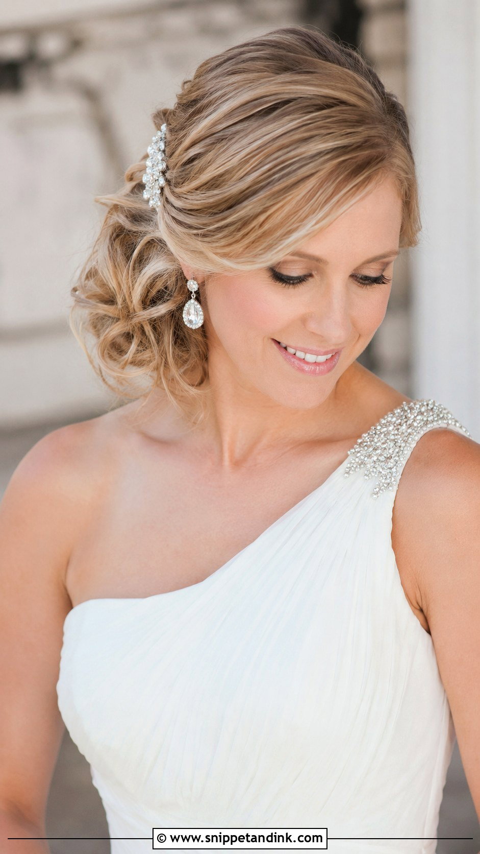 Side Swept Updo for Short Hair - Snippet and Ink - 25 Wedding Updos for Short Hair