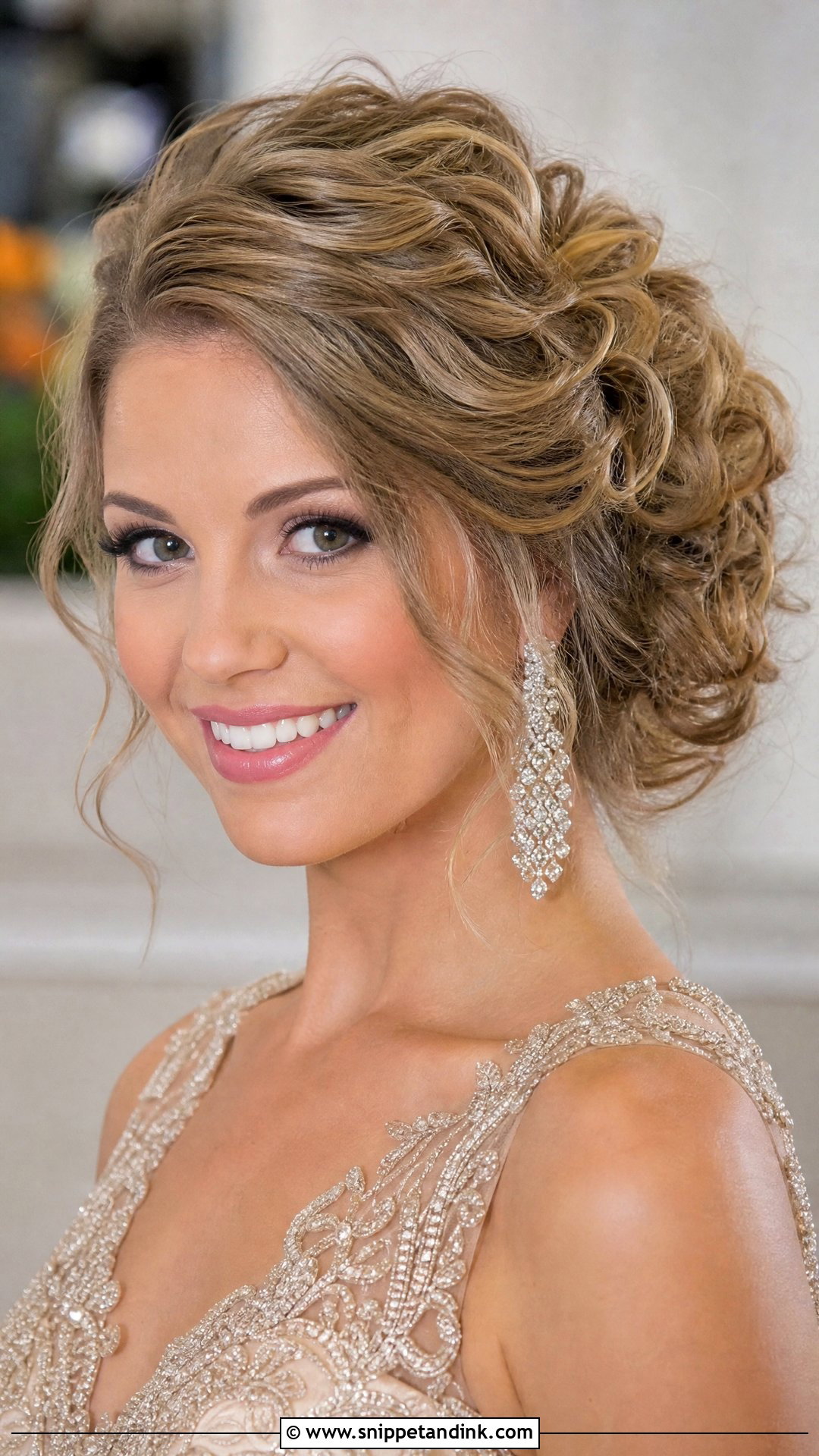 Side Swept Updo with Curls on Top - Snippet and Ink - 20 Sideswept Wedding Hair Ideas