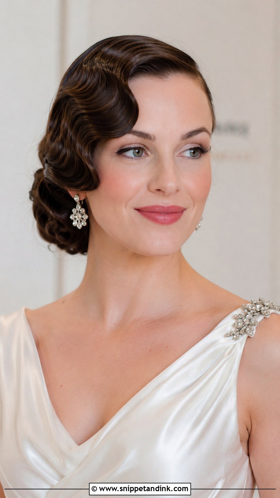 Side Swept Vintage Finger Waves - Snippet and Ink - 25 Side Sweep Wedding Hair Ideas