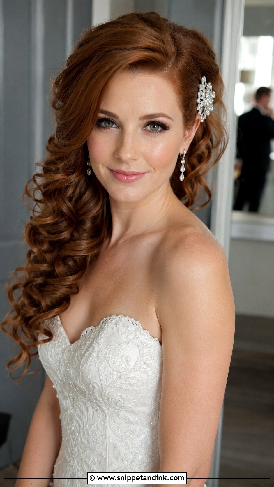 Side Swept Voluminous Curls - Snippet and Ink - 25 Side Swept Wedding Hair Ideas
