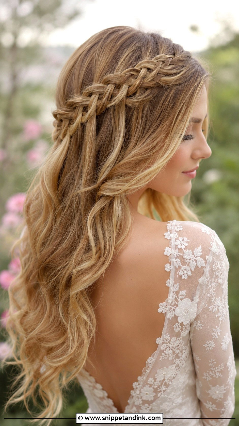 Side Swept Waterfall Braid - Snippet and Ink - 20 Side Swept Wedding Hairstyles