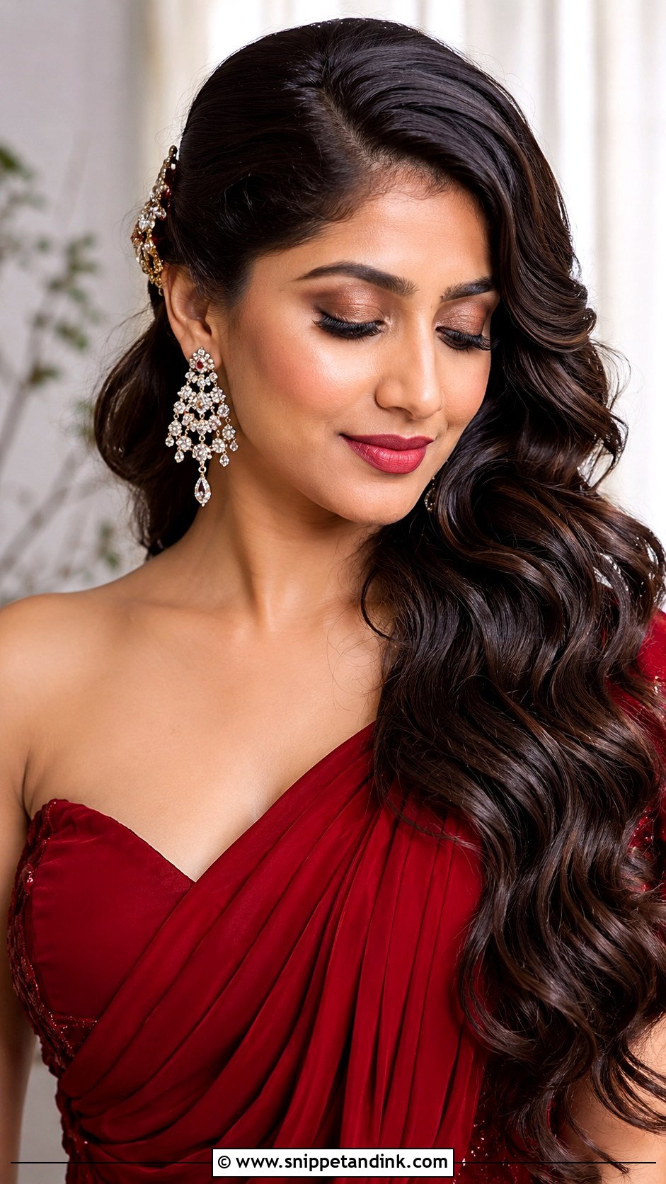 Side Swept Waves - Snippet and Ink - 25 Shaadi Hairstyles