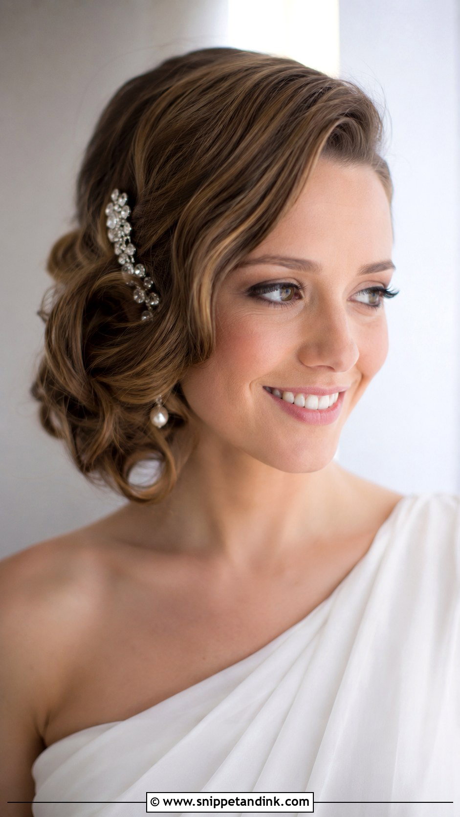 Side Swept Waves - Snippet and Ink - 25 Simple Wedding Hairstyles for Short Hair