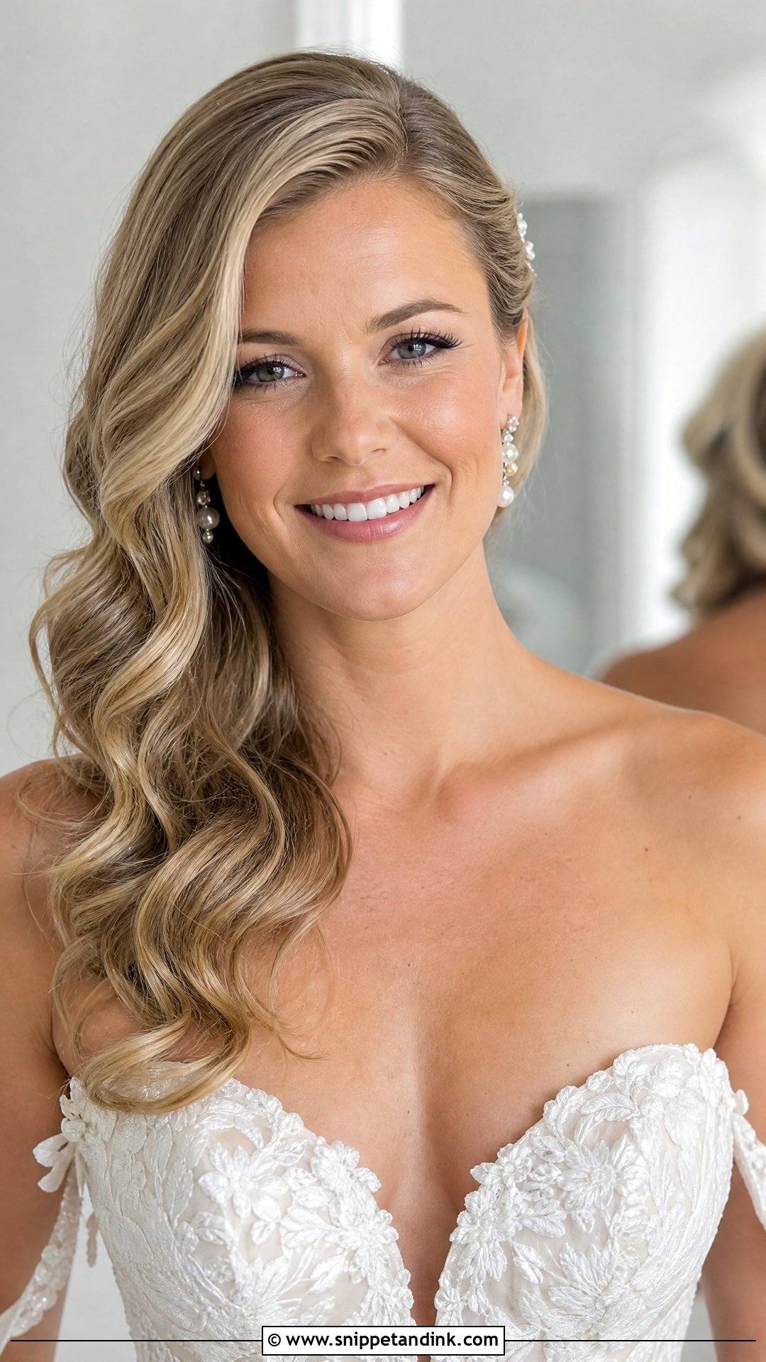 Side Swept Waves - Snippet and Ink - 20 Simple Wedding Hairstyles for Medium Hair