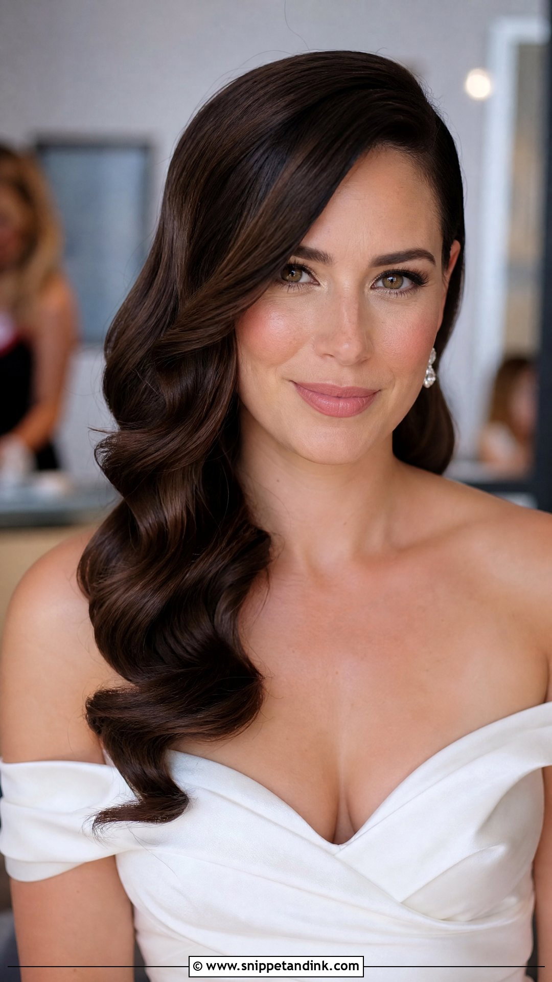 Side Swept Waves Wedding Hairstyle - Snippet and Ink - 20 Hairstyle for Wedding Party Ideas