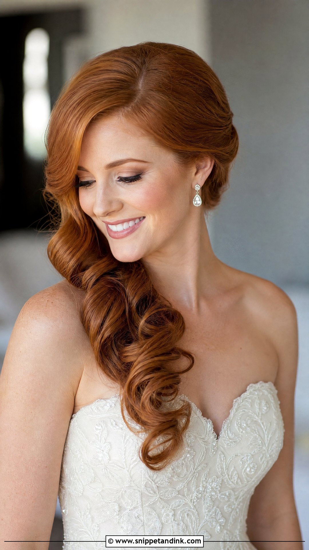 Side Swept Waves Wedding Hairstyle - Snippet and Ink - 20 Wedding Day Hairstyle Ideas