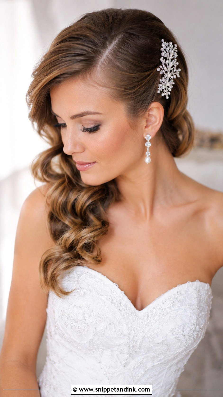Side Swept Waves Wedding Hairstyle - Snippet and Ink - 20 Western Wedding Hairstyles