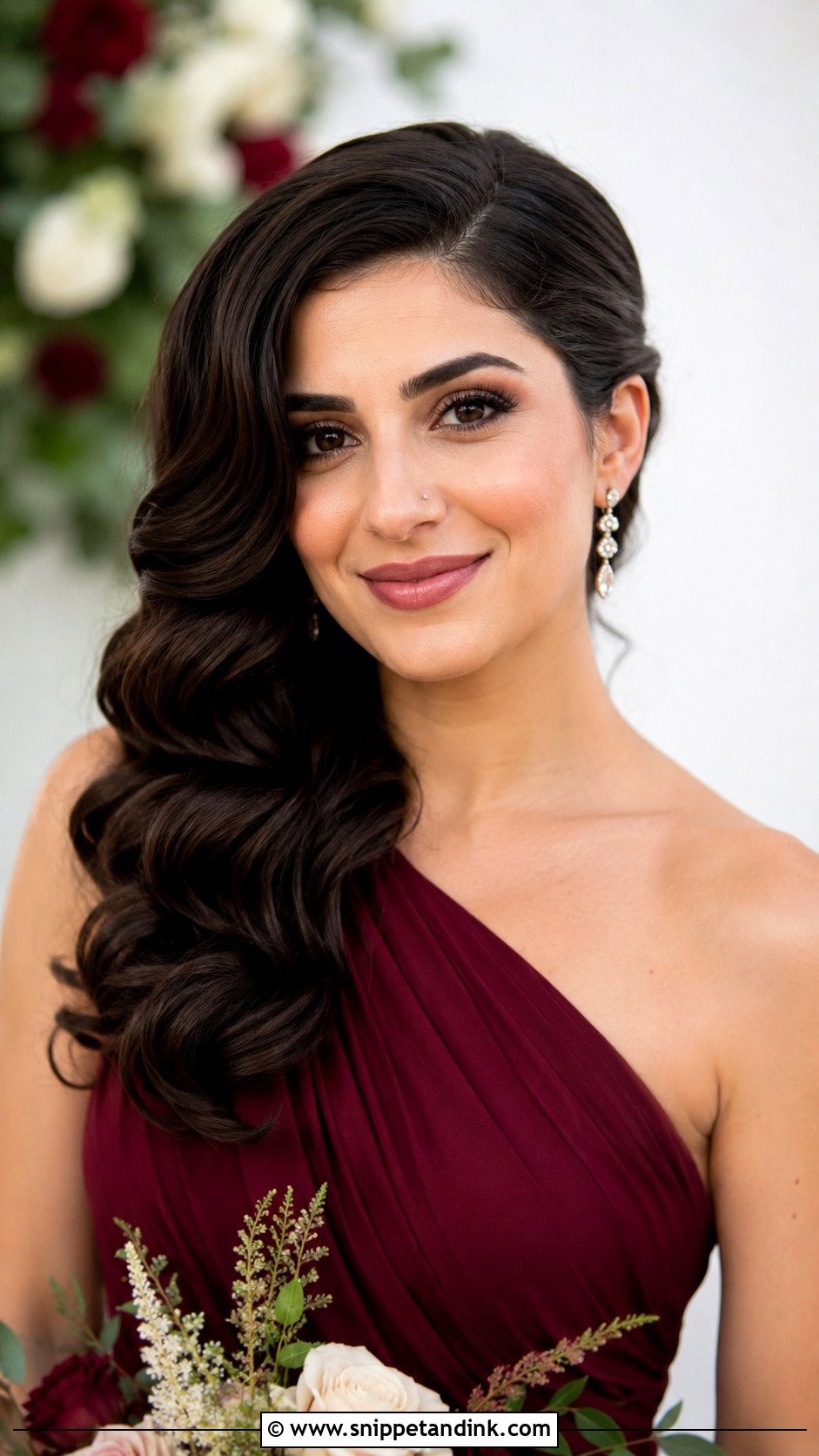 Side Swept Waves Wedding Hairstyle For Maid Of Honor - Snippet and Ink - 15 Wedding Hairstyles for Maid of Honor