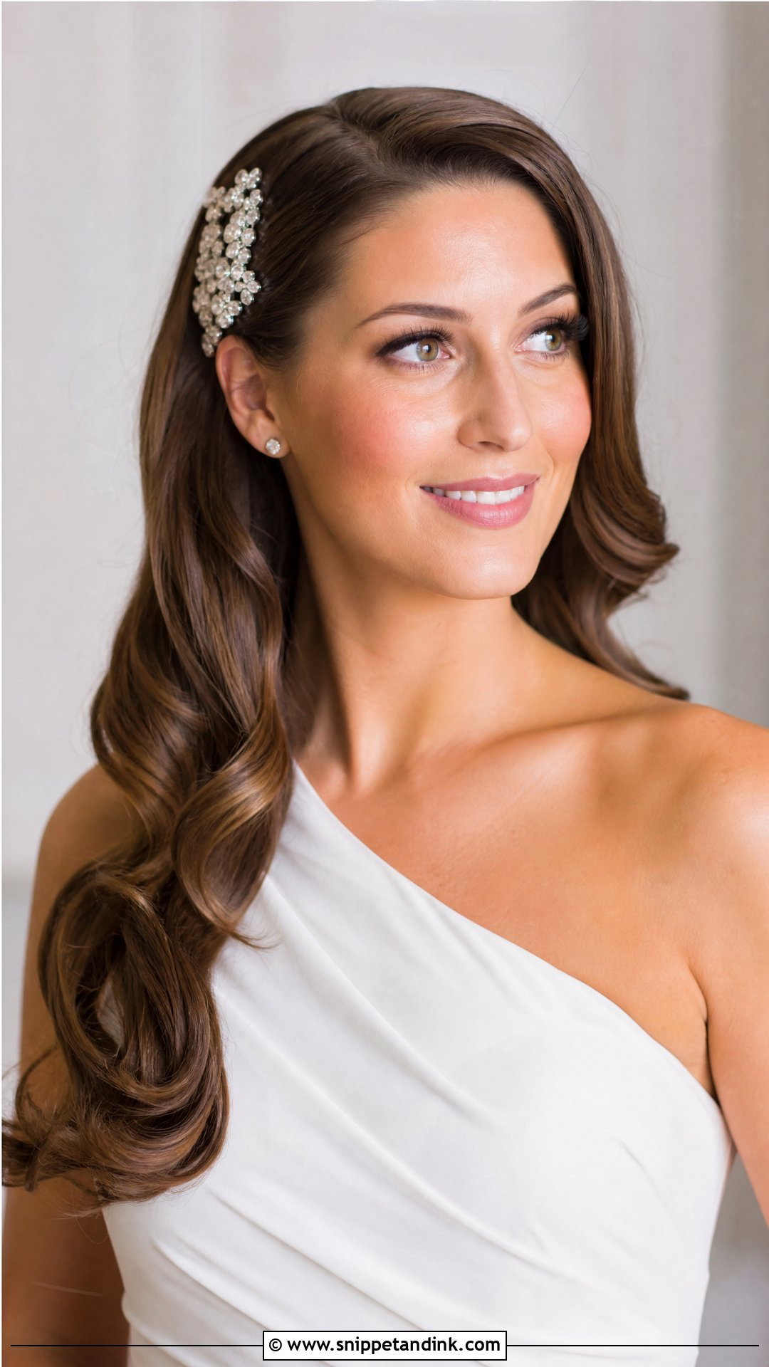Side Swept Waves for Wedding - Snippet and Ink - 20 Hair Down Styles for Wedding