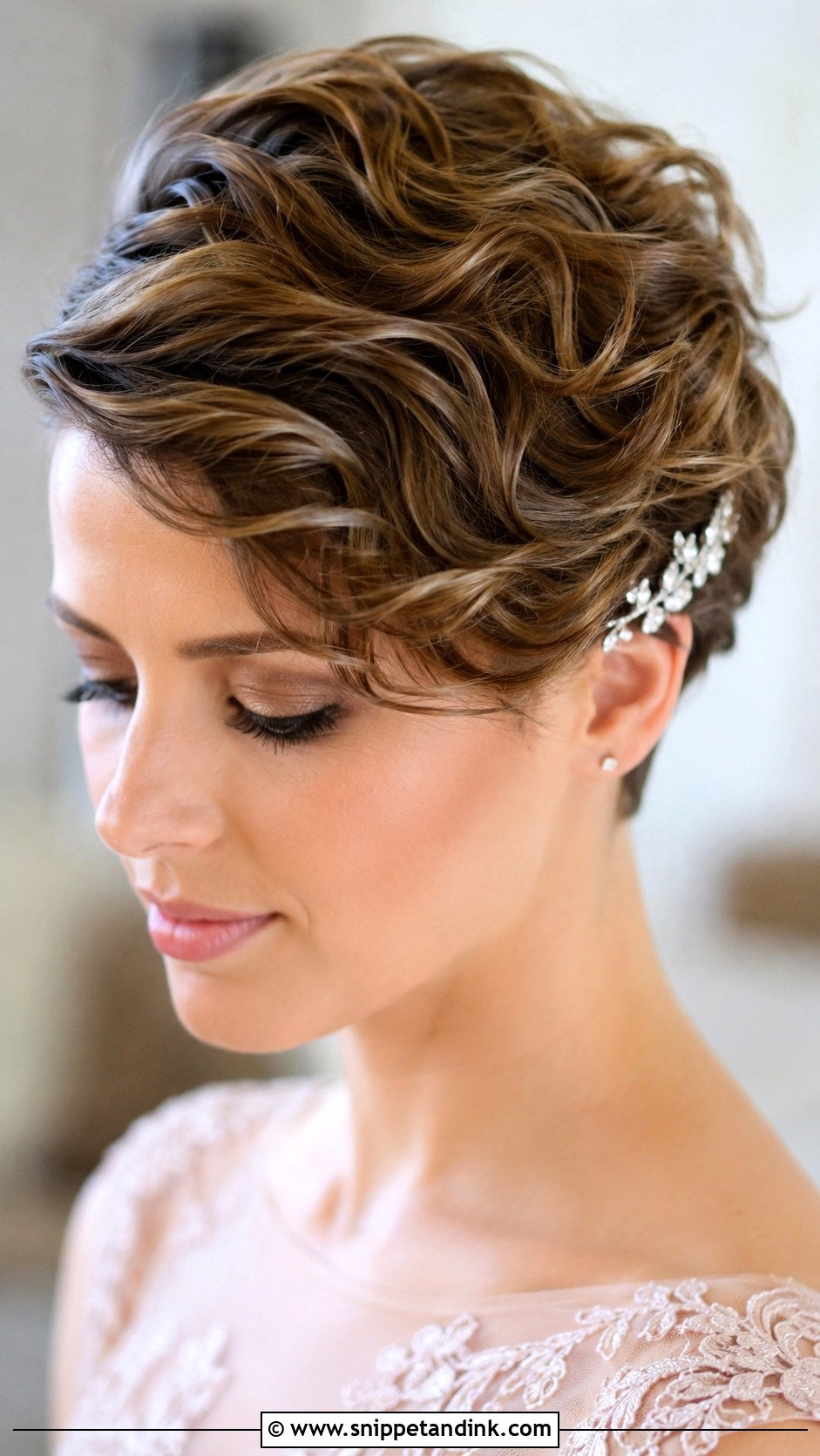 Side Swept Wavy Pixie - Snippet and Ink - 25 Wedding Guest Short Hairstyles