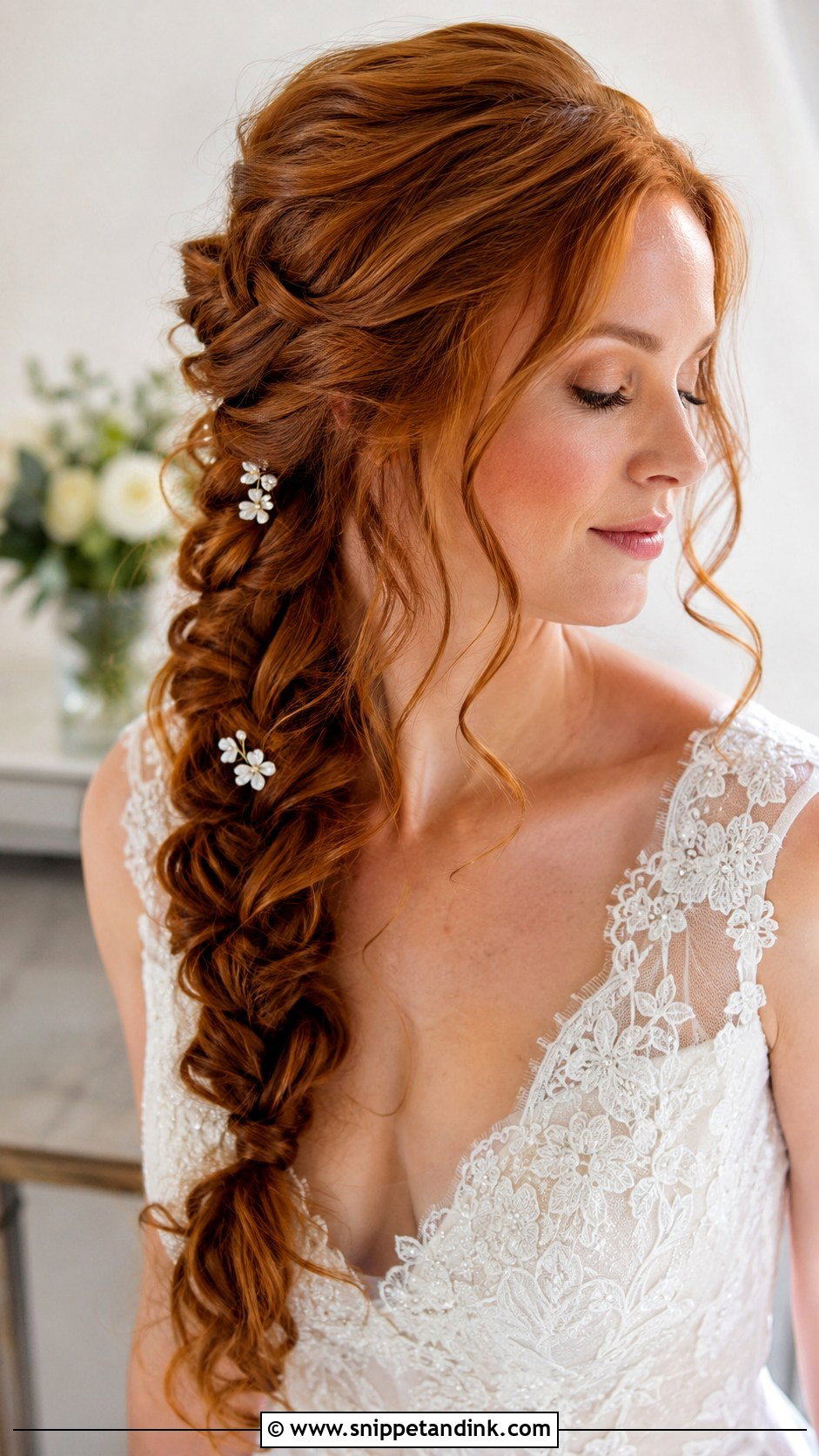 Side Swept Wedding Braid - Snippet and Ink - 15 Hair to the Side Wedding Styles