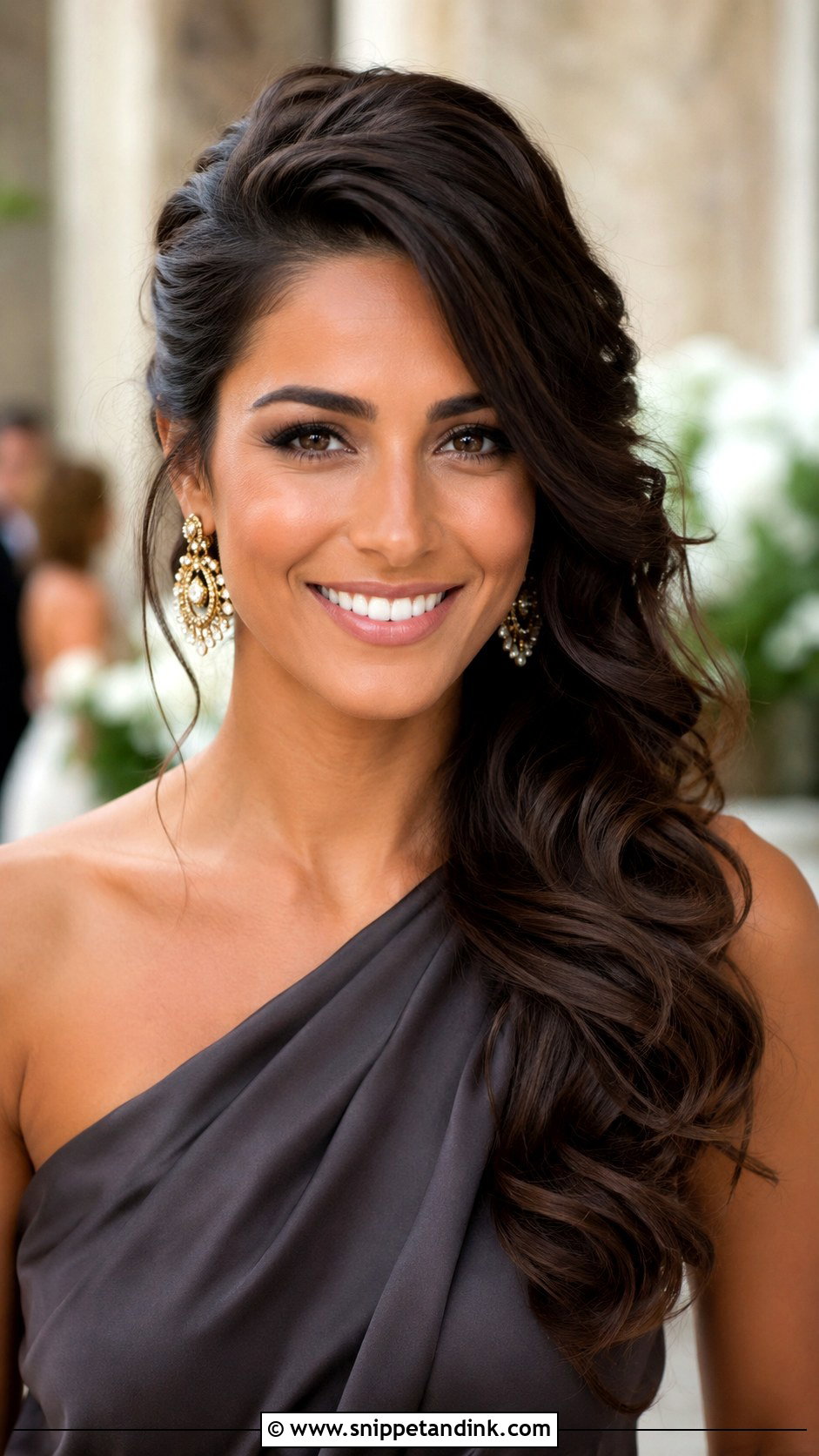 Side Swept Wedding Guest Hair Down - Snippet and Ink - 15 Wedding Guest Hair Down Style Ideas