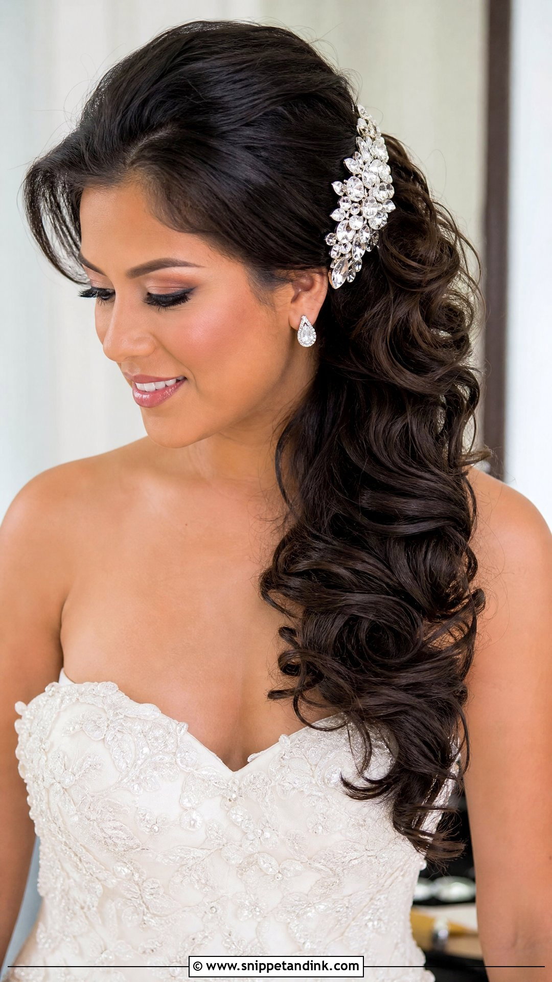 Side Swept Wedding Hair - Snippet and Ink - 15 Elegant Hair for Wedding Ideas