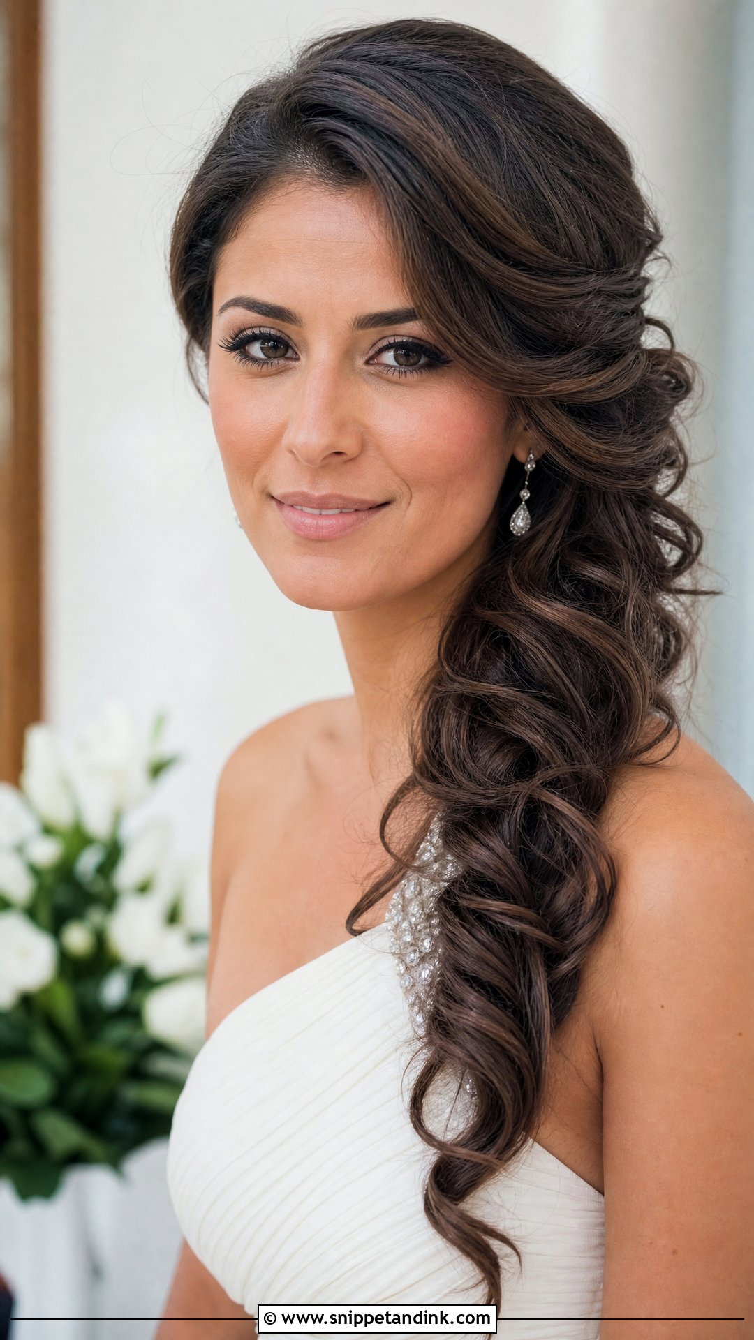 Side Swept Wedding Hair - Snippet and Ink - 20 Ariana Grande Wedding Hair Ideas