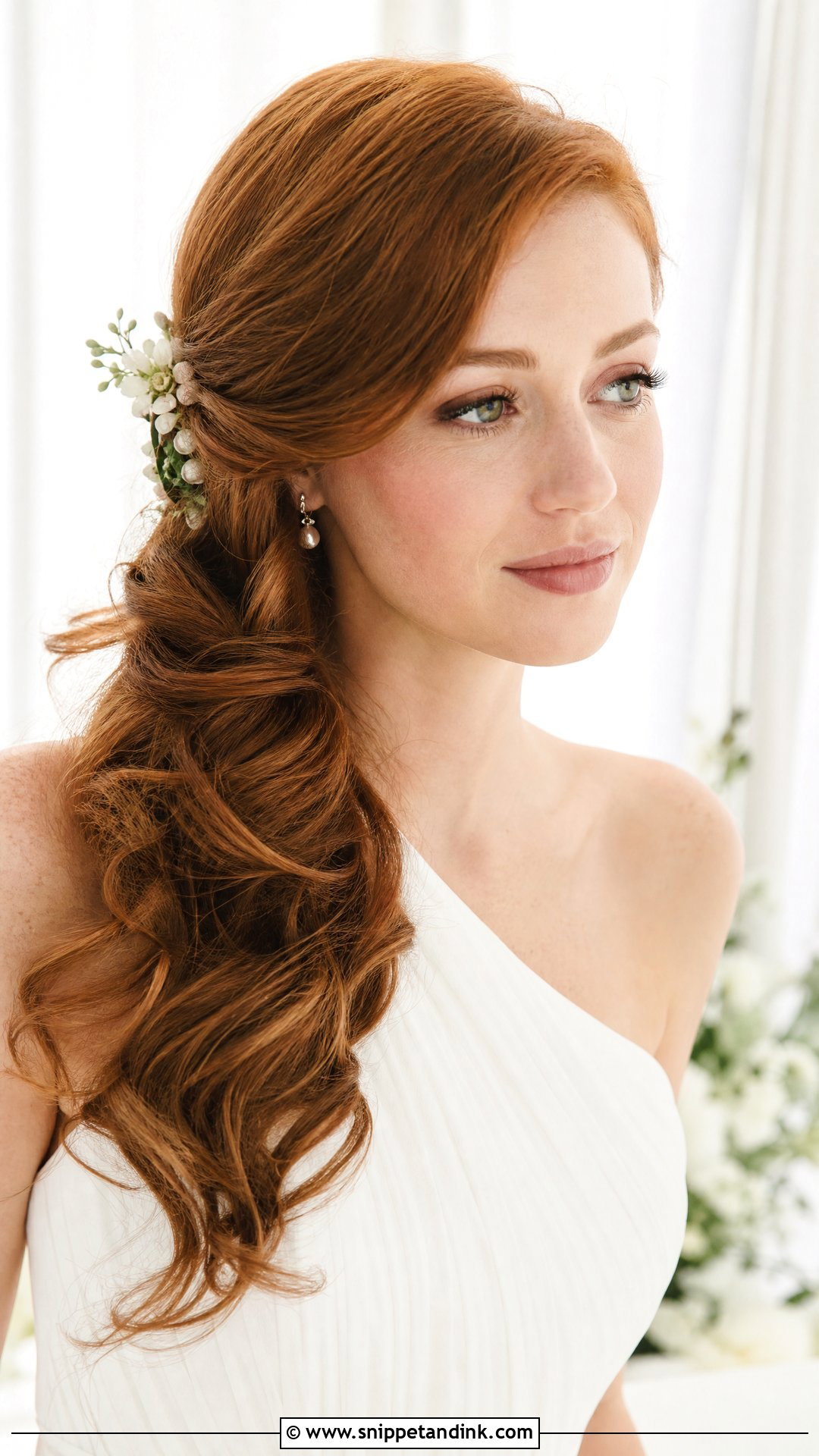 Side Swept Wedding Hair - Snippet and Ink - 20 Pinned Back Wedding Hair Ideas