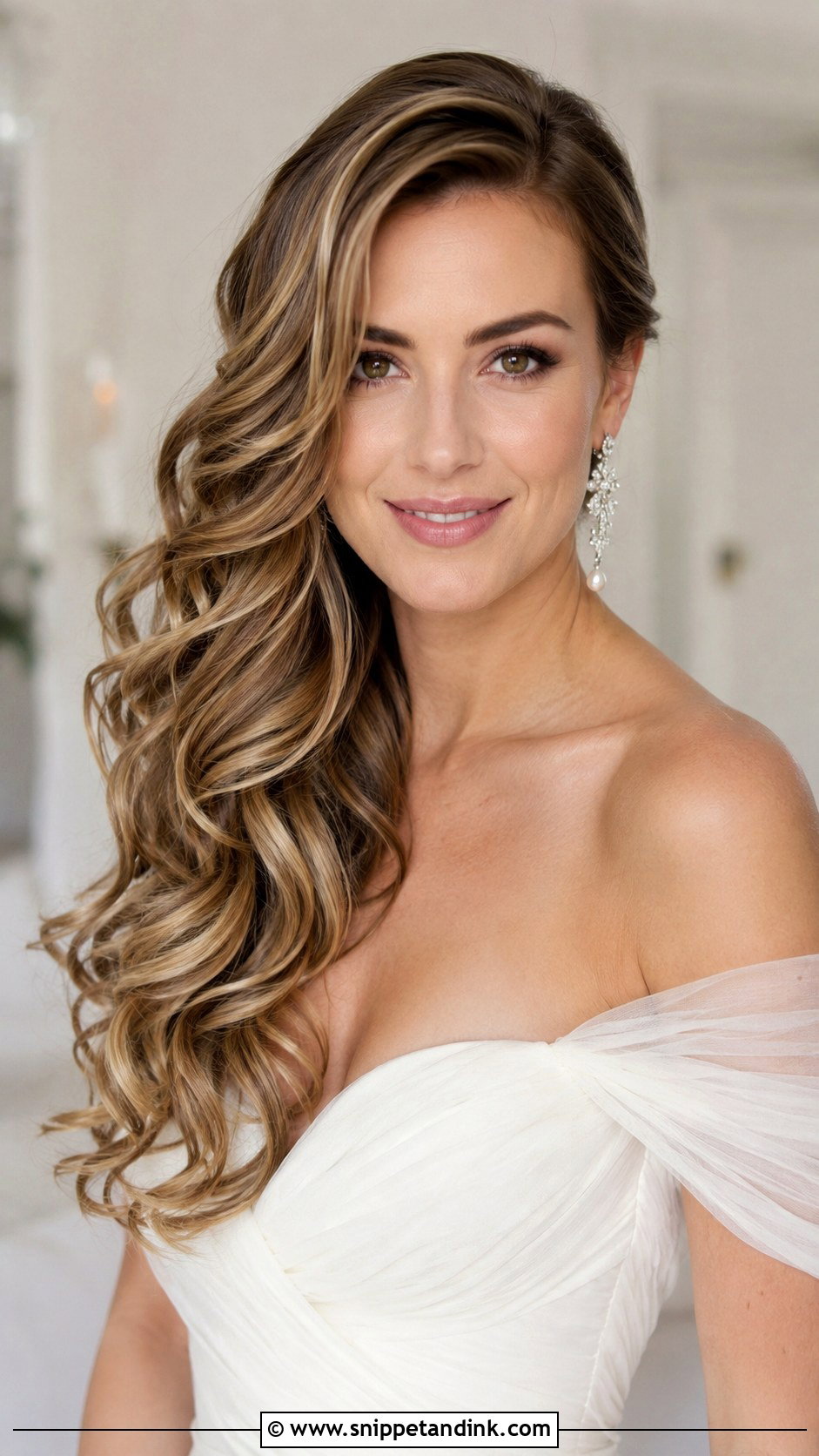 Side Swept Wedding Hair Down - Snippet and Ink - 35 Wedding Hair Down Ideas