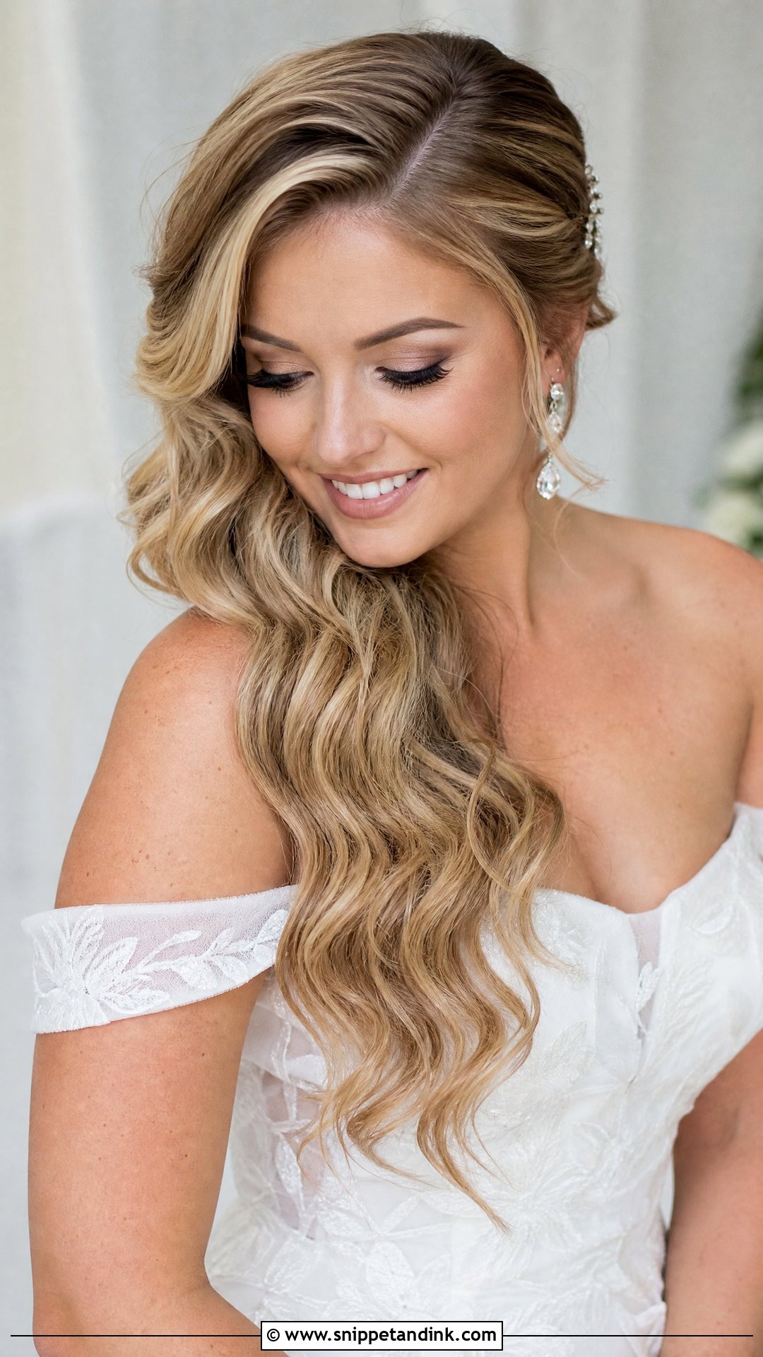 Side Swept Wedding Hair For Long Hair - Snippet and Ink - 20 Wedding Siders Hairstyle Ideas