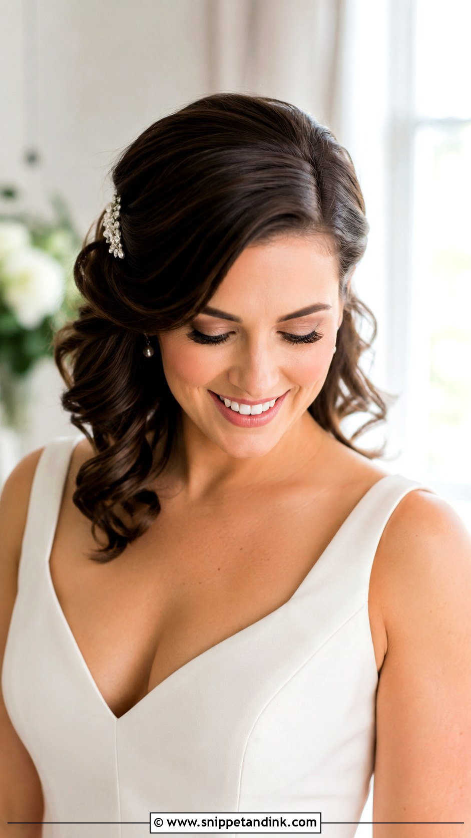 Side Swept Wedding Hair For Medium Hair - Snippet and Ink - 15 Hair to the Side Wedding Styles