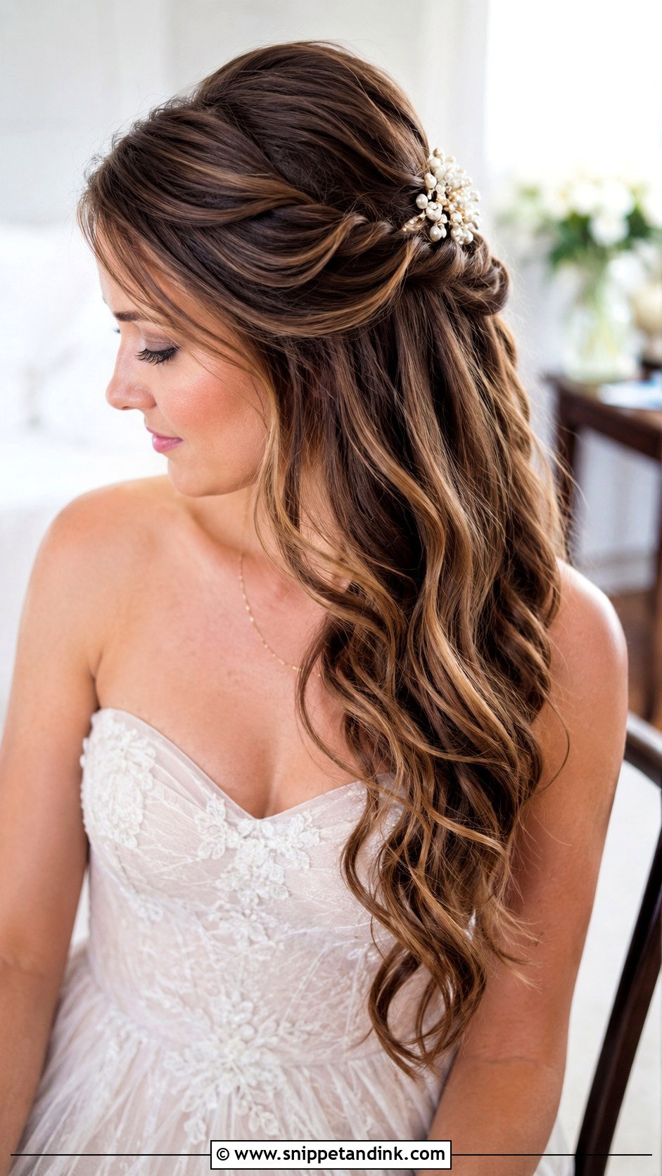 Side Swept Wedding Hair Half Up - Snippet and Ink - 15 Hair to the Side Wedding Styles