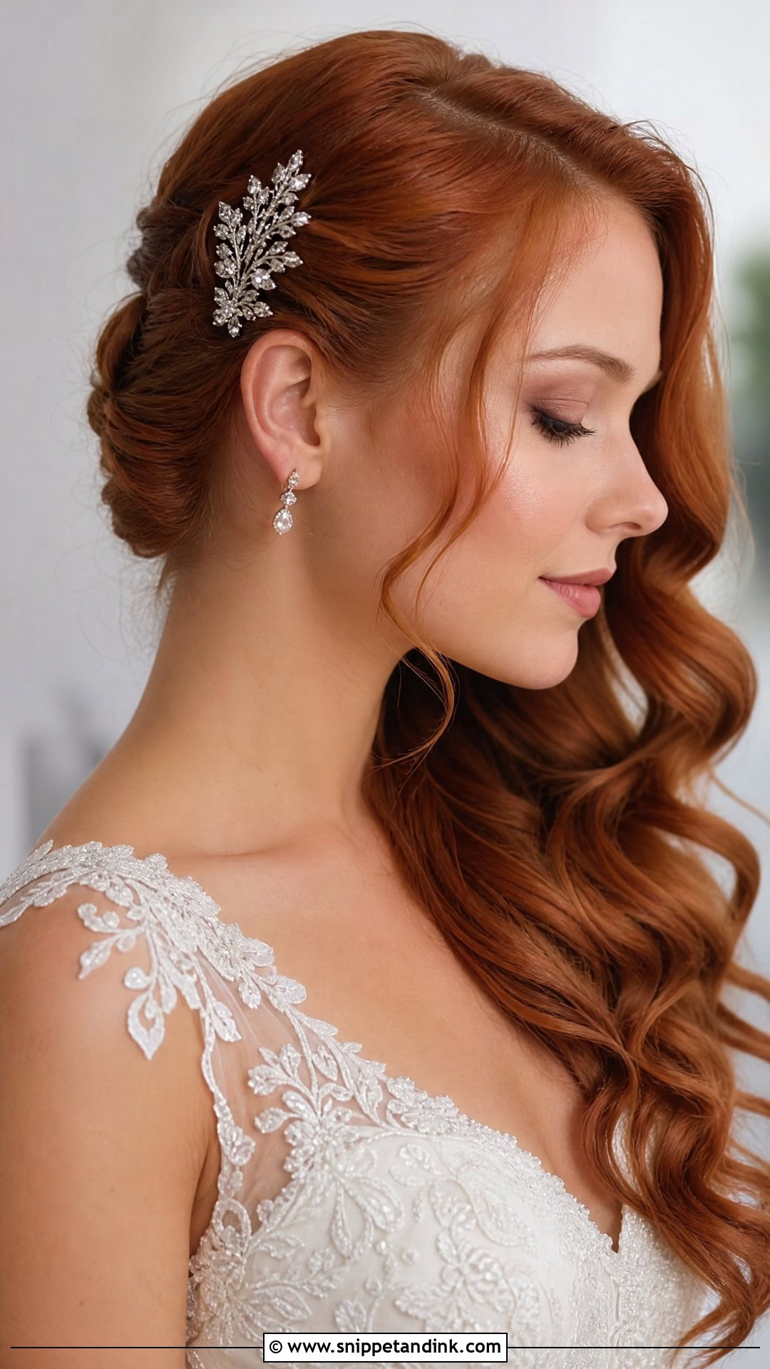 Side Swept Wedding Hair With Hair Comb - Snippet and Ink - 20 Wedding Siders Hairstyle Ideas