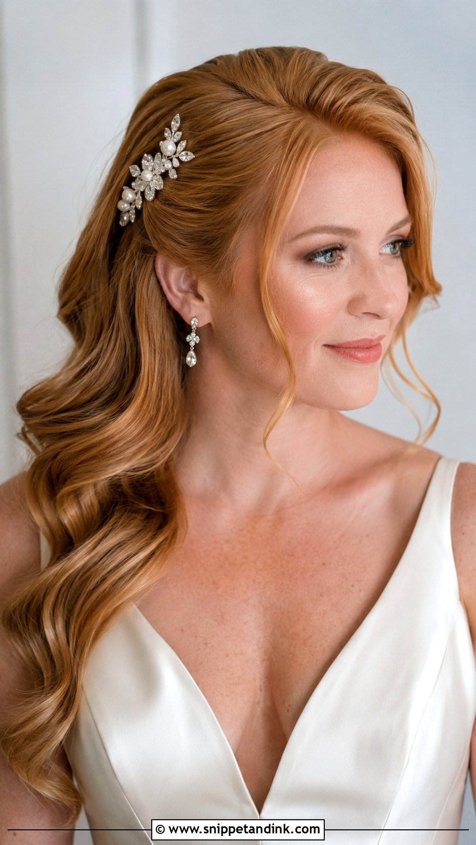 Side Swept Wedding Hair With Hair Comb - Snippet and Ink - 15 Wedding Hair One Side Ideas