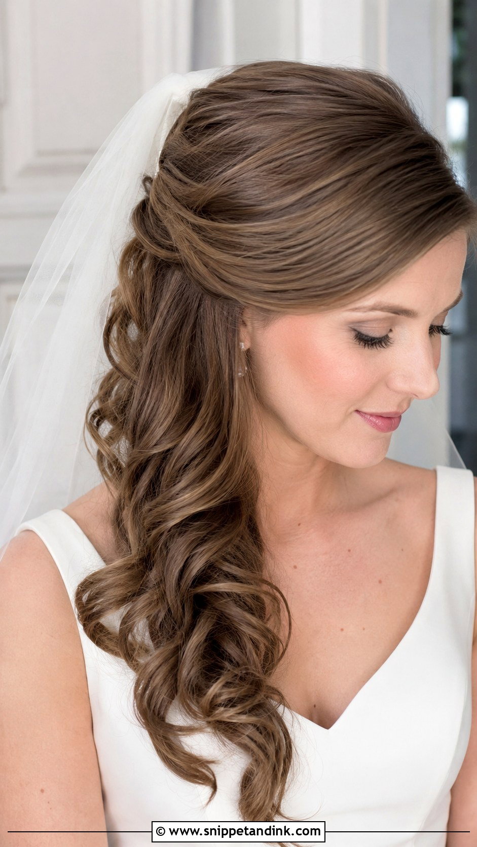 Side Swept Wedding Hair With Veil - Snippet and Ink - 15 Wedding Hairstyles to the Side