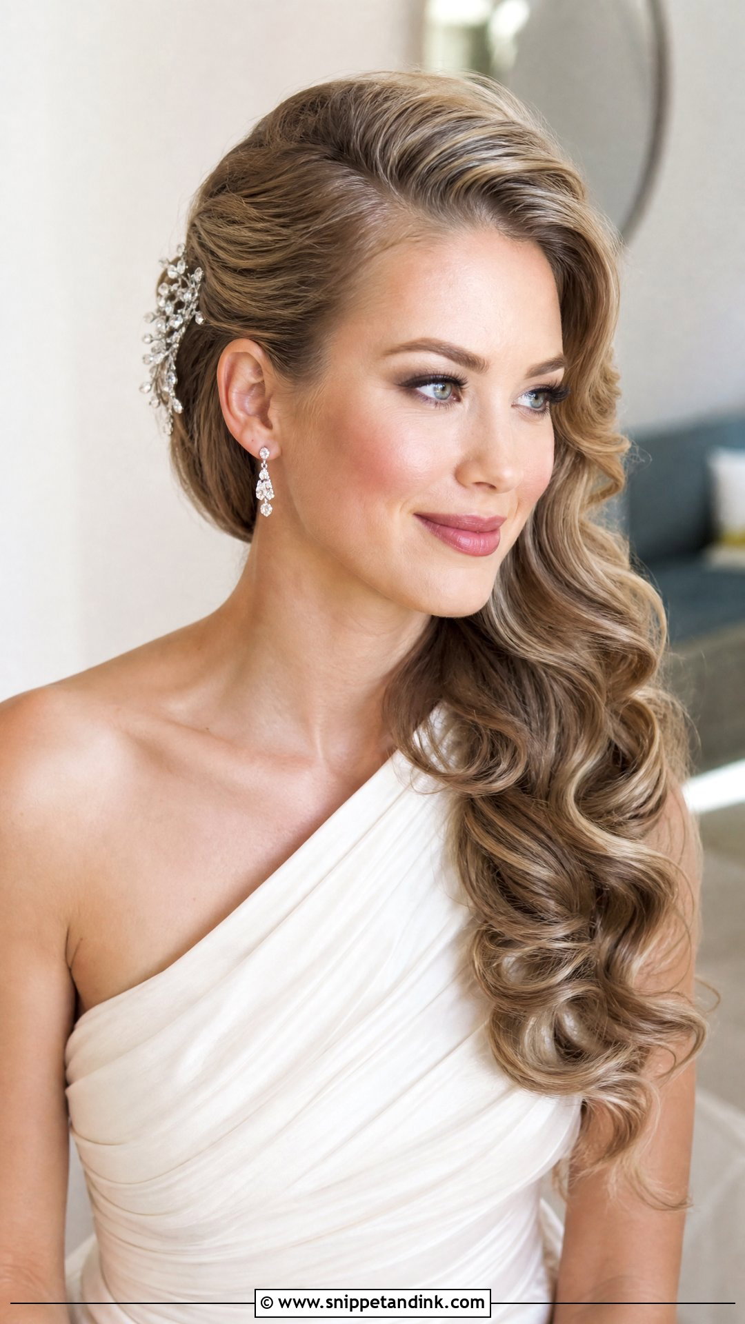 Side Swept Wedding Hair With Volume - Snippet and Ink - 20 Wedding Hair Volume Ideas