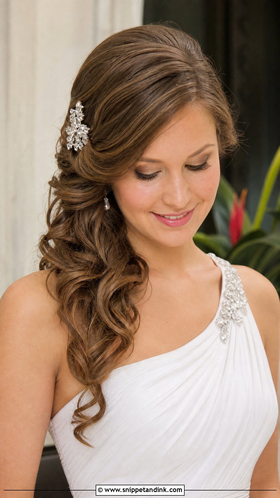 Side Swept Wedding Hairstyle - Snippet and Ink - 20 Classic Wedding Hair Ideas