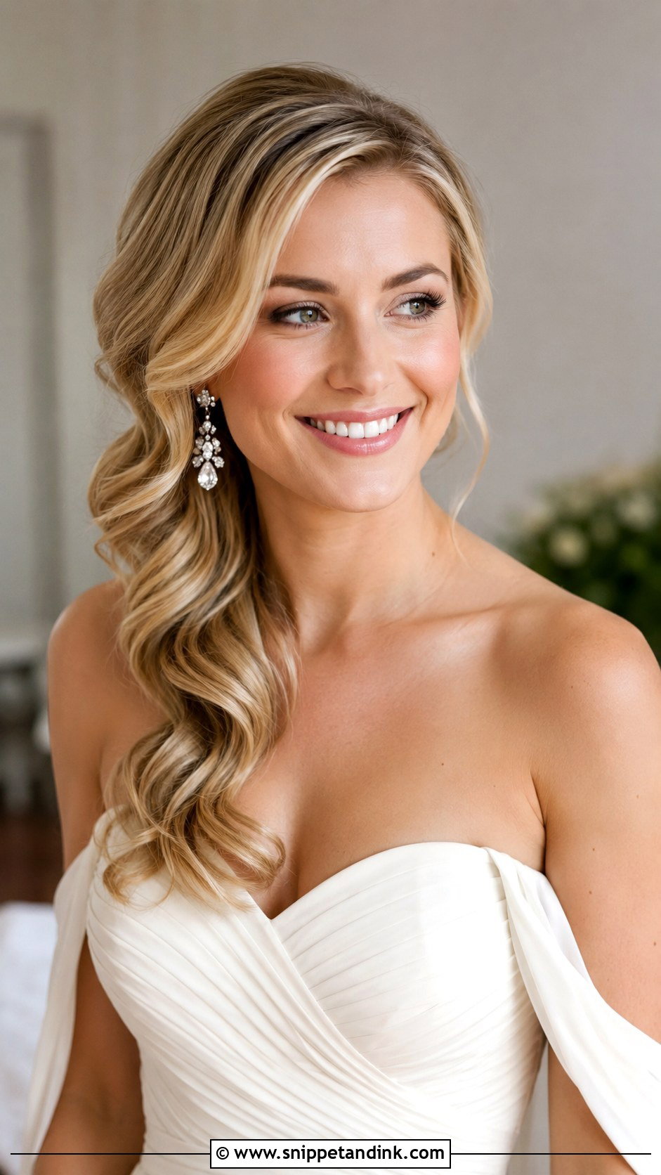 Side Swept Wedding Hairstyle - Snippet and Ink - 20 Hair Idea for Wedding Ideas