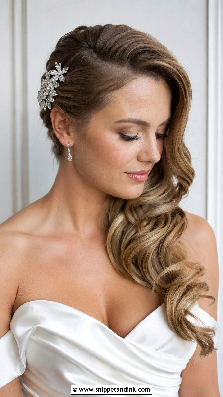 Side Swept Wedding Hairstyle - Snippet and Ink - 25 Easy Wedding Hair Ideas