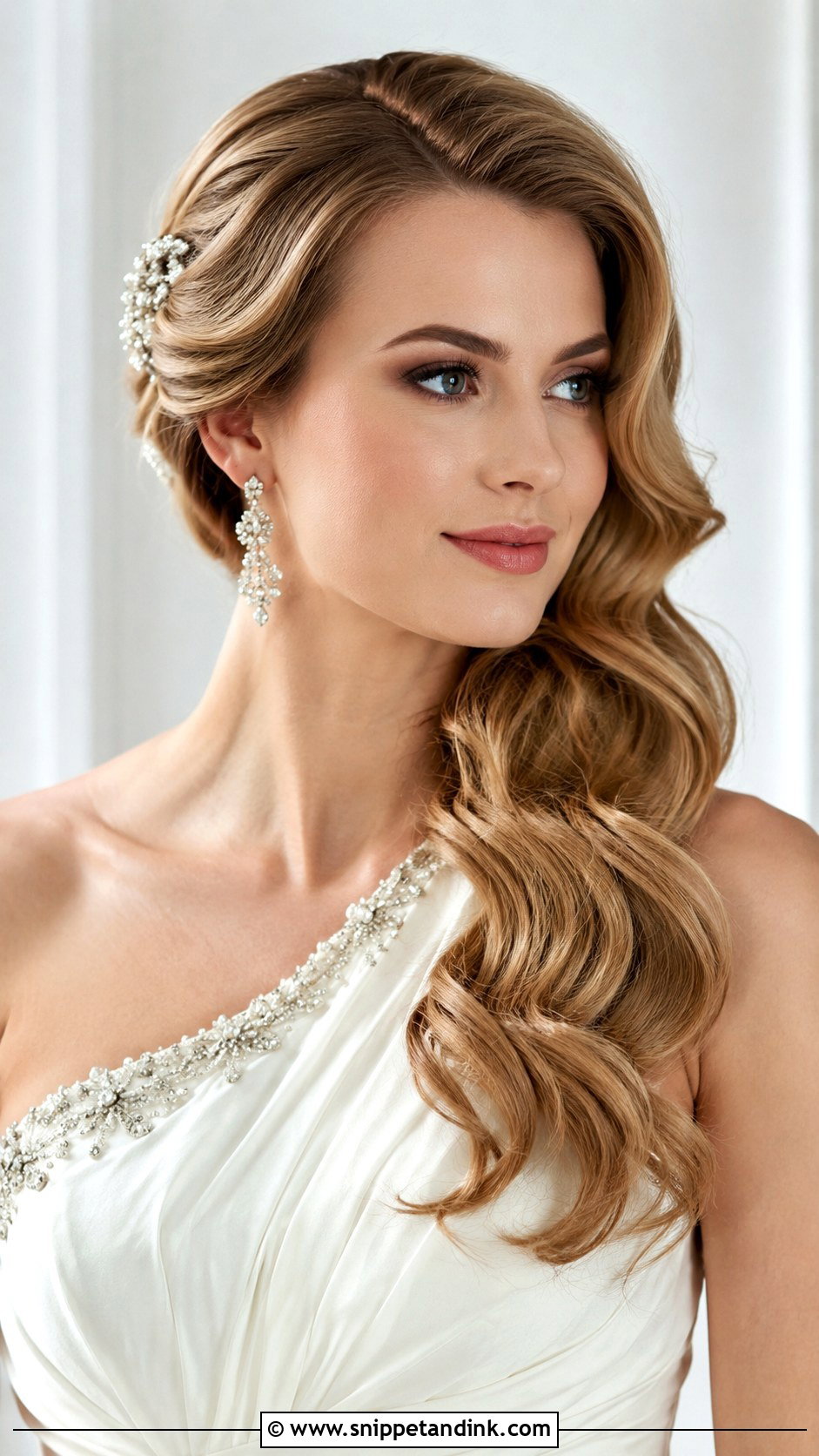 Side Swept Wedding Hairstyle - Snippet and Ink - 25 Hairstyle for Marriage Ideas