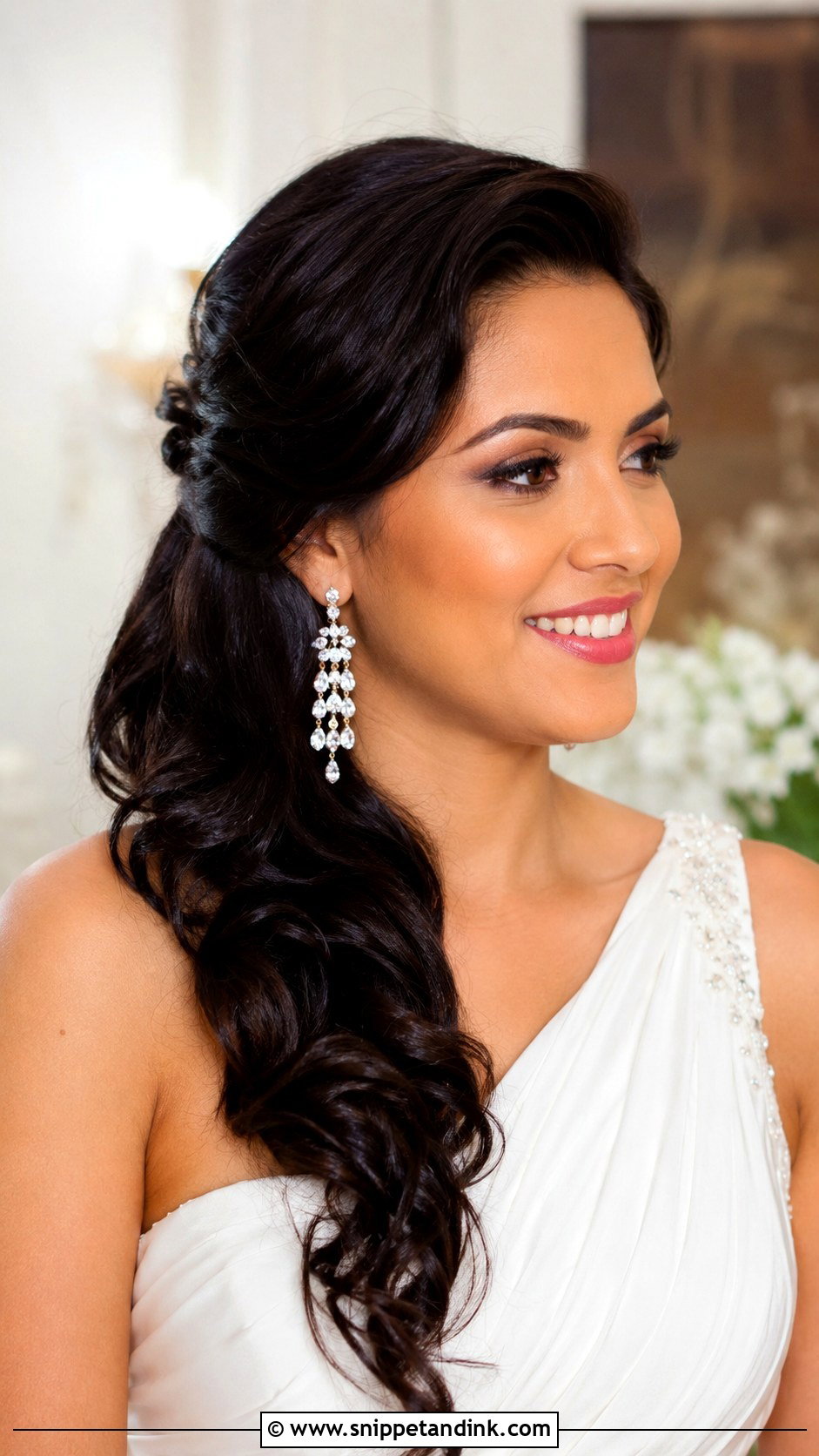 Side Swept Wedding Hairstyle - Snippet and Ink - 30 Wedding Hairstyles Down