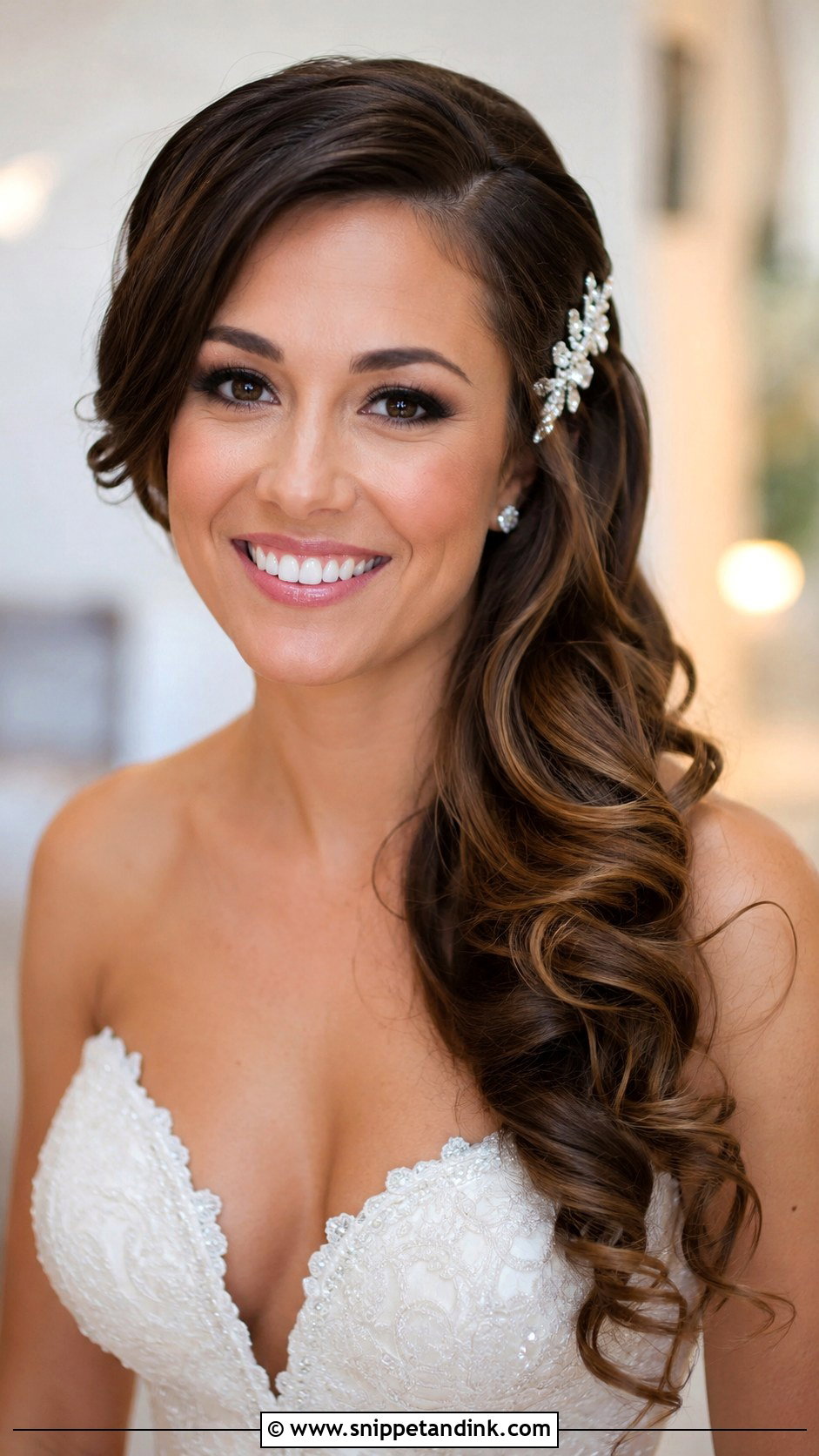 Side Swept Wedding Hairstyle - Snippet and Ink - 30 Wedding Hairstyles for Bride