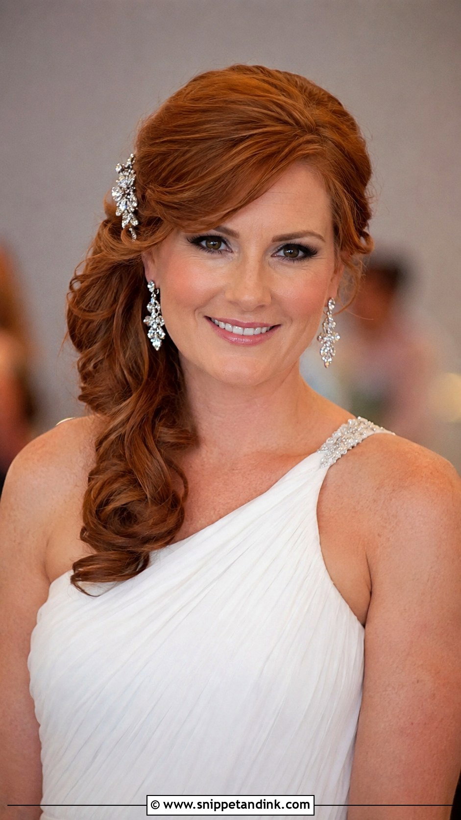 Side Swept Wedding Hairstyle - Snippet and Ink - 35 Hair Styles for Wedding