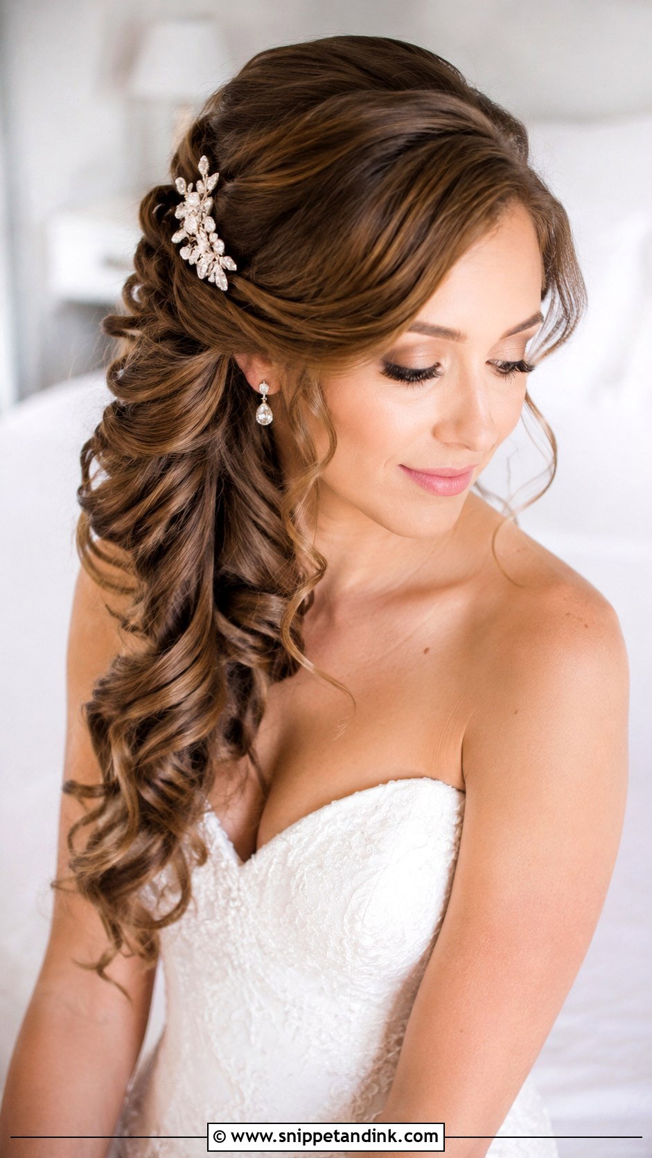 Side Swept Wedding Hairstyle - Snippet and Ink - 15 Wedding Hairstyles Ideas