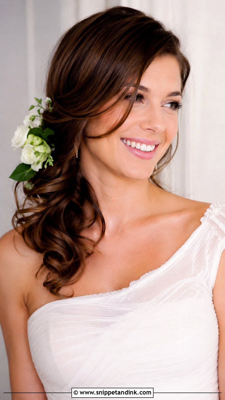 Side Swept Wedding Hairstyle - Snippet and Ink - 20 Bride Hair Styles 2024