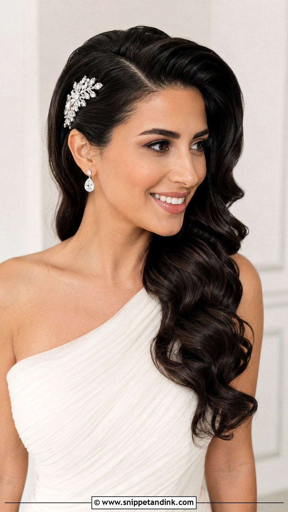 Side Swept Wedding Hairstyle For Long Hair - Snippet and Ink - 15 Long Hairstyles Ideas for Wedding