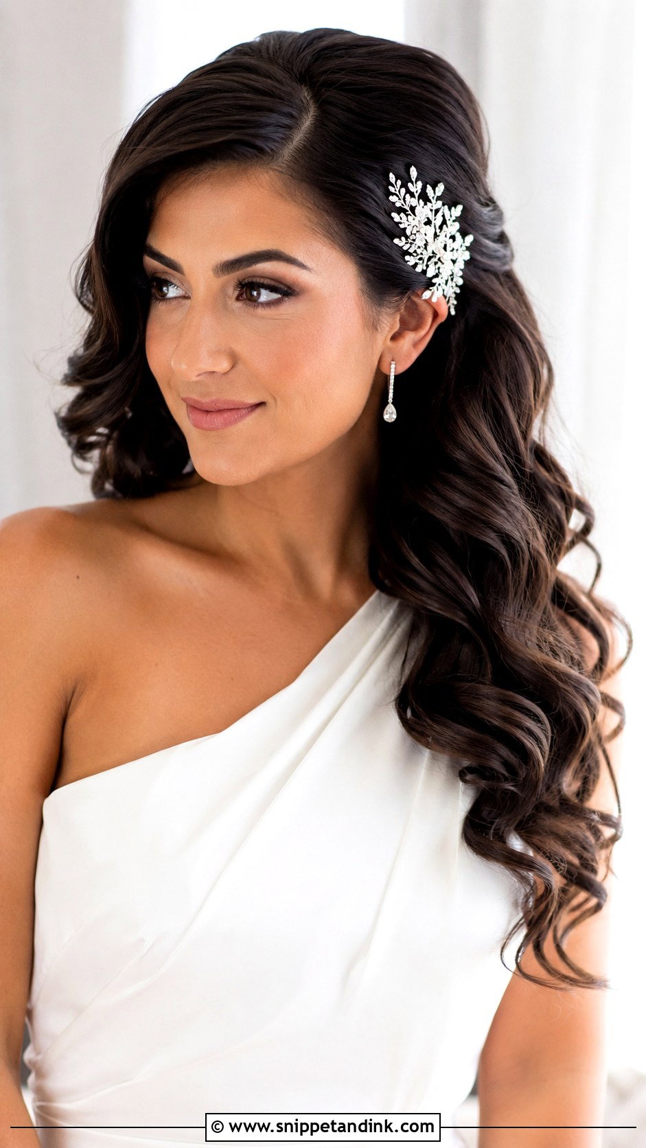 Side Swept Wedding Hairstyle For Long Hair - Snippet and Ink - 15 Long Hairstyles for a Wedding