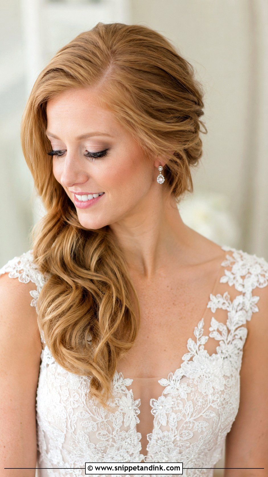 Side Swept Wedding Hairstyle For Thin Long Hair - Snippet and Ink - 15 Wedding Hairstyles for Long Hair to the Side