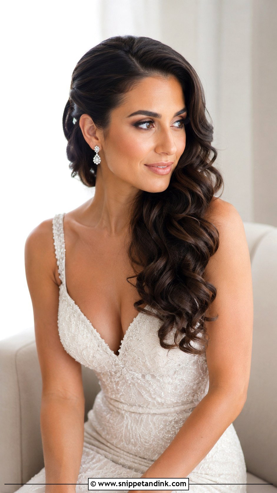 Side Swept Wedding Hairstyle With Curls - Snippet and Ink - 15 Wedding Hairstyle with Curls