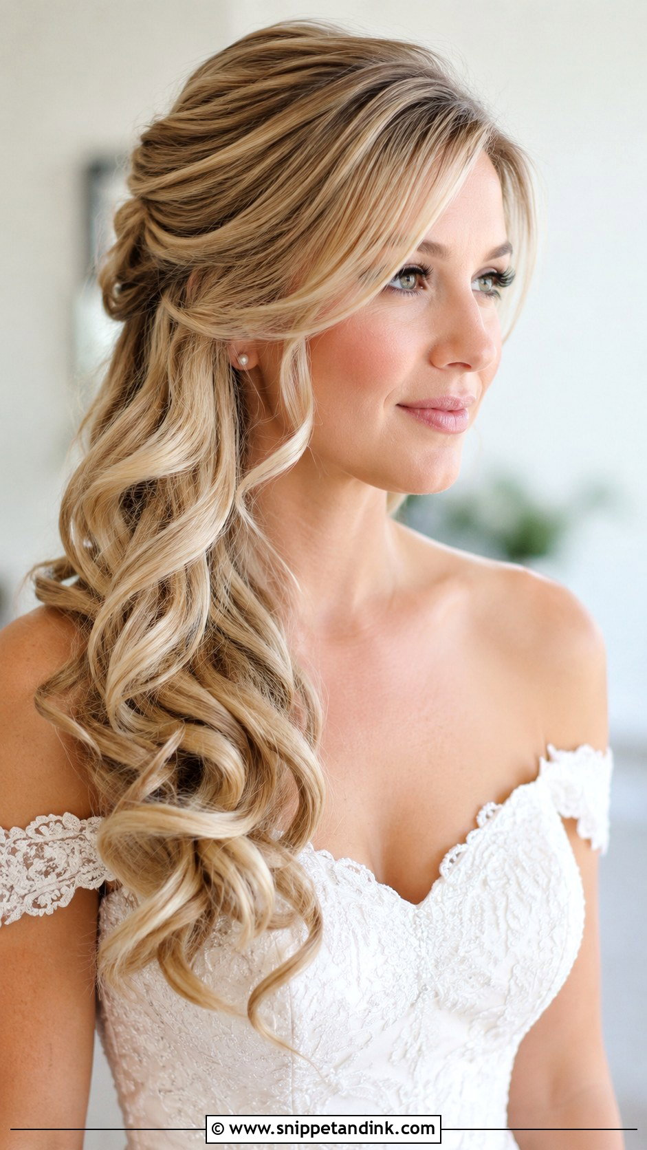 Side Swept Wedding Hairstyle With Side Bangs - Snippet and Ink - 15 Wedding Hairstyles for Long Hair to the Side