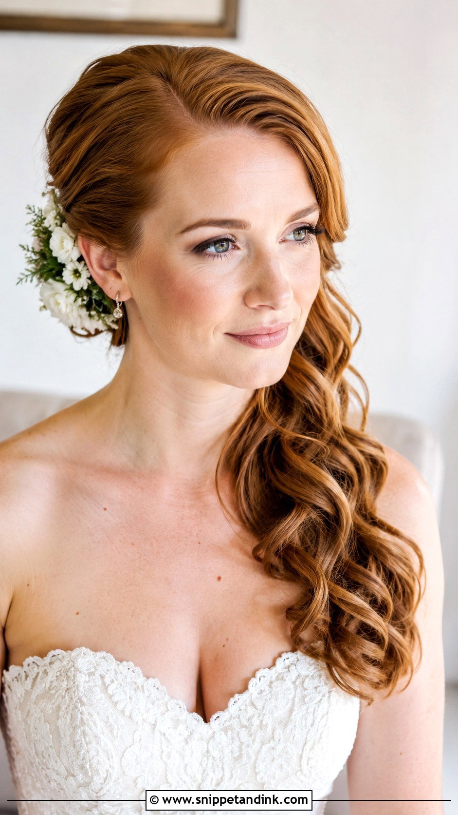 Side Swept Wedding Hairstyle for Fine Hair - Snippet and Ink - 25 Bridal Hair for Fine Hair Ideas