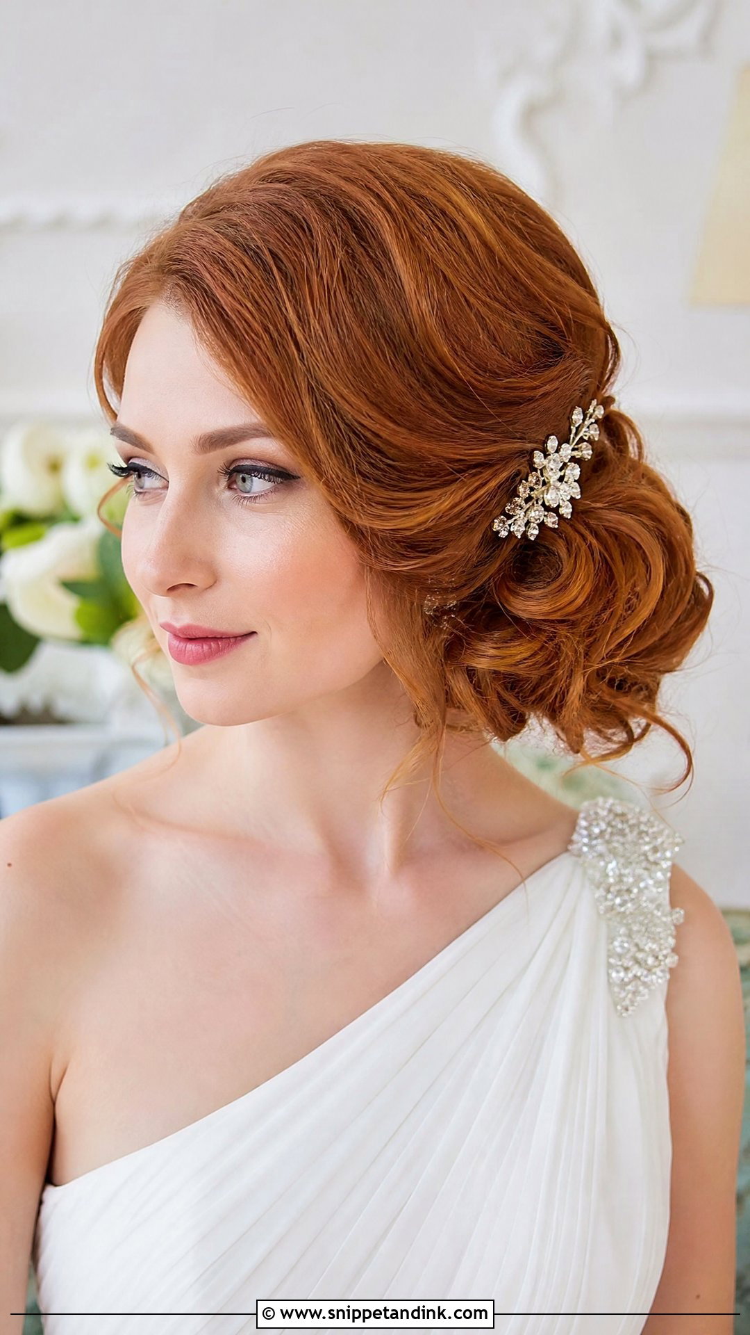 Side Swept Wedding Updo - Snippet and Ink - 20 Romantic Wedding Hair Updo Ideas