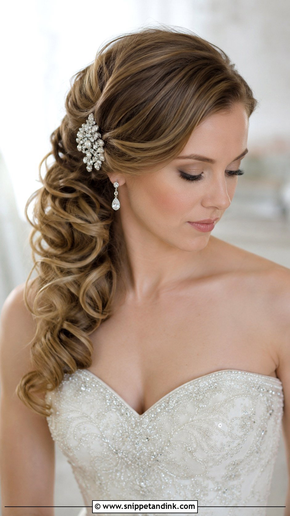 Side Swept Wedding Updo - Snippet and Ink - 25 Romantic Wedding Hair Ideas