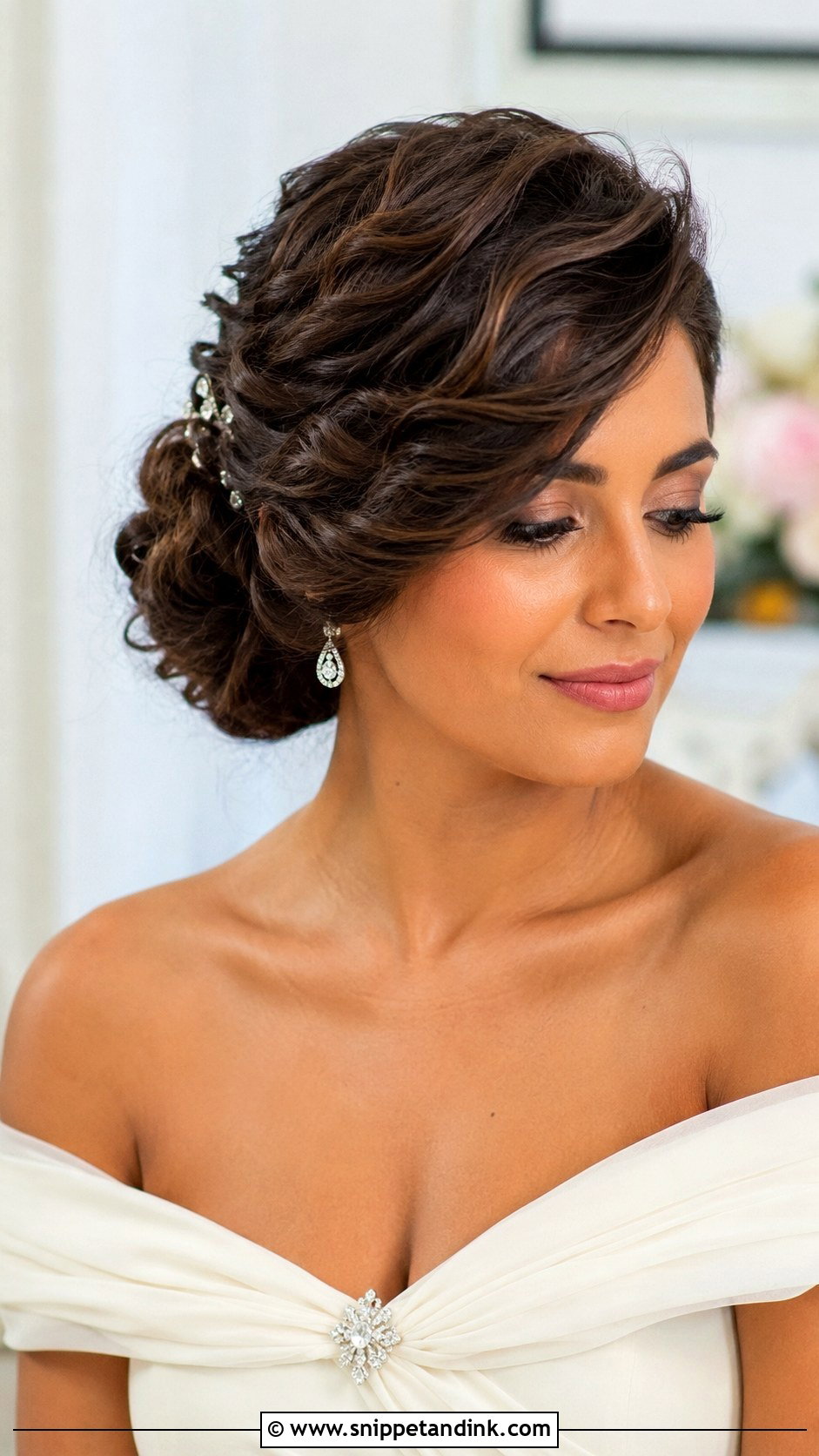 Side Swept Wedding Updo For Short Hair - Snippet and Ink - 15 Simple Wedding Updos for Short Hair