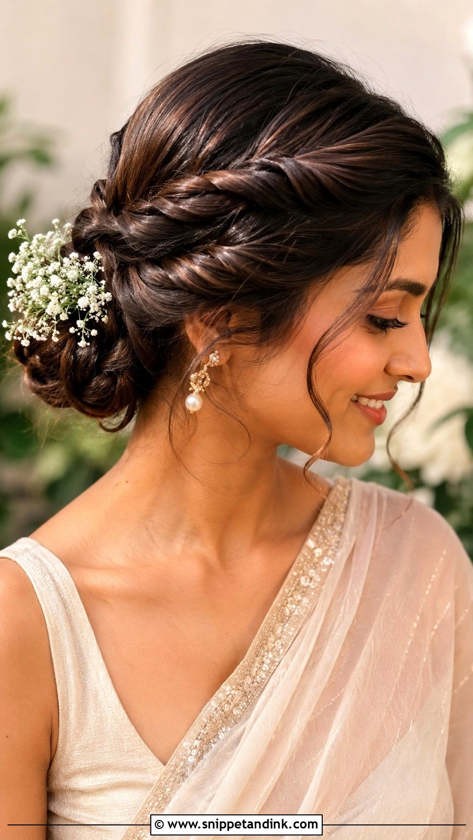 Side Twist Bun Indian Wedding Hairstyle - Snippet and Ink - 15 Side Hairstyles Indian Wedding
