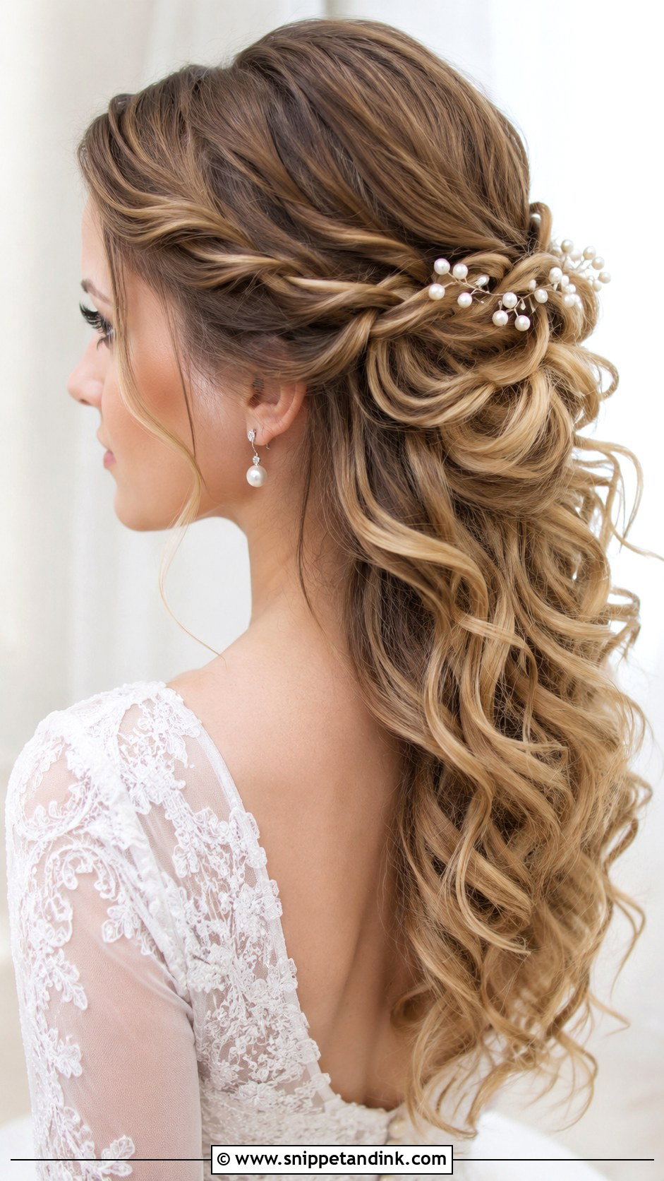 Side Twisted Half Updo - Snippet and Ink - 20 One Side Up Wedding Hair Ideas