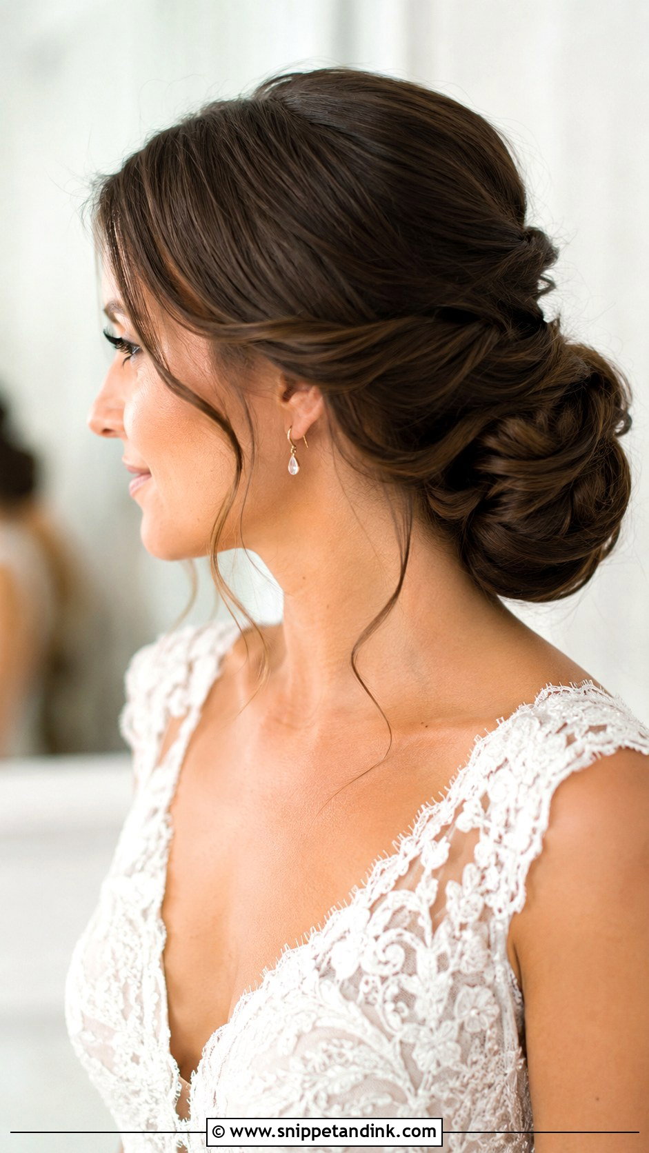 Side Twisted Low Bun - Snippet and Ink - 30 Side Wedding Hairstyles
